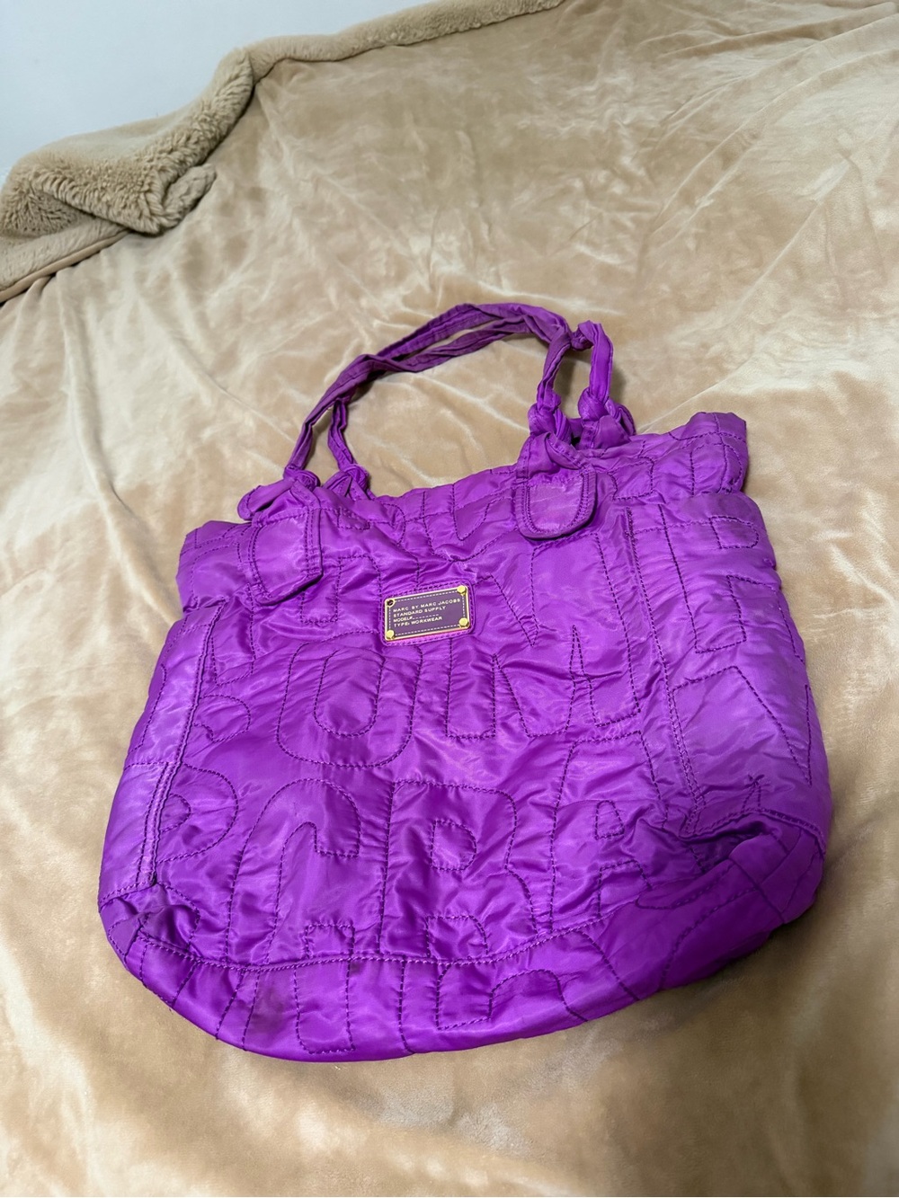 Marc by Marc Jacobs Medium Quilted Tote Bag Color Rose Bush